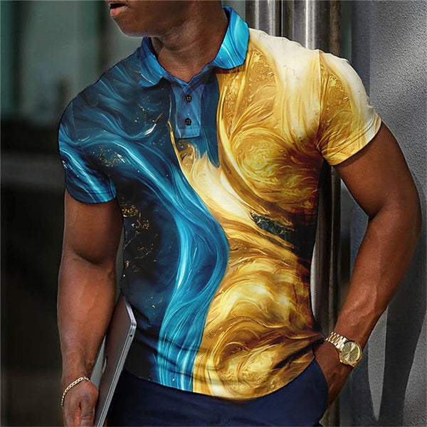 Vibrant 3D Printed Polo Shirts