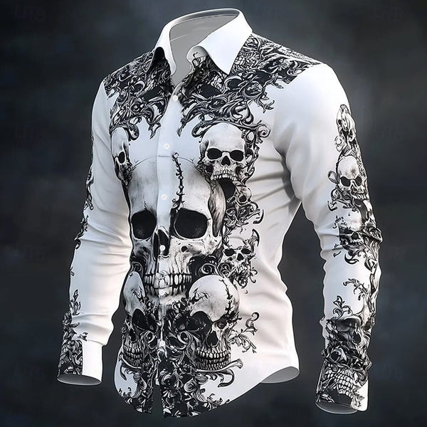 Gothic Print Casual Shirts
