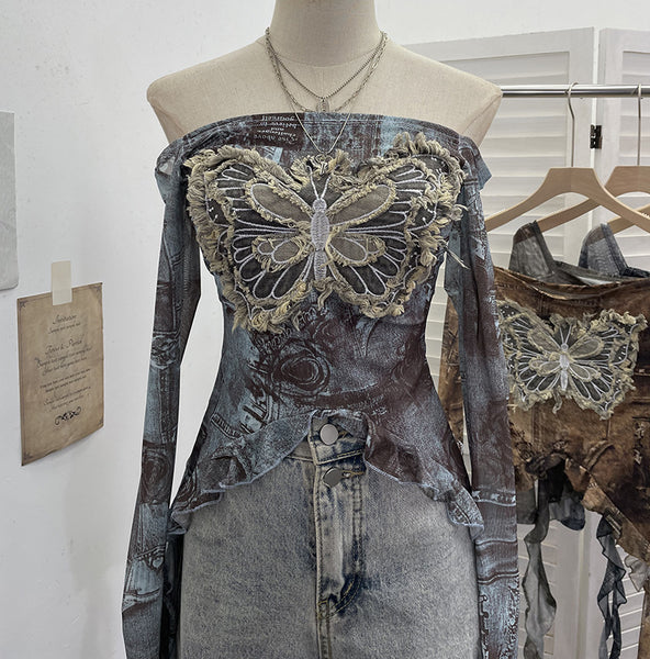 Intricate Butterfly Design Shirt
