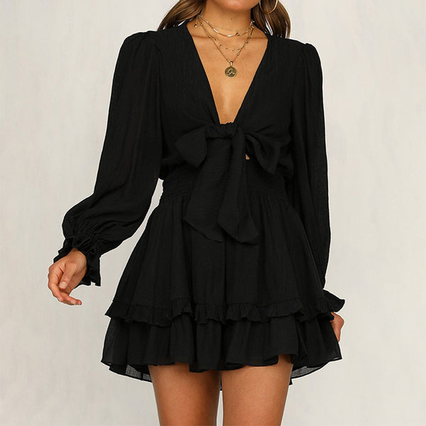 Elegant Puff-Sleeve Dress