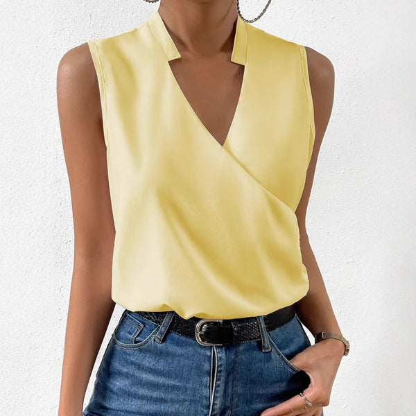 Casual V-Neck Sleeveless Blouse
