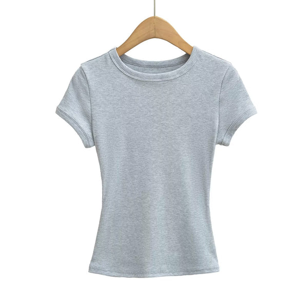 Round-Neck Hemmed Shirts