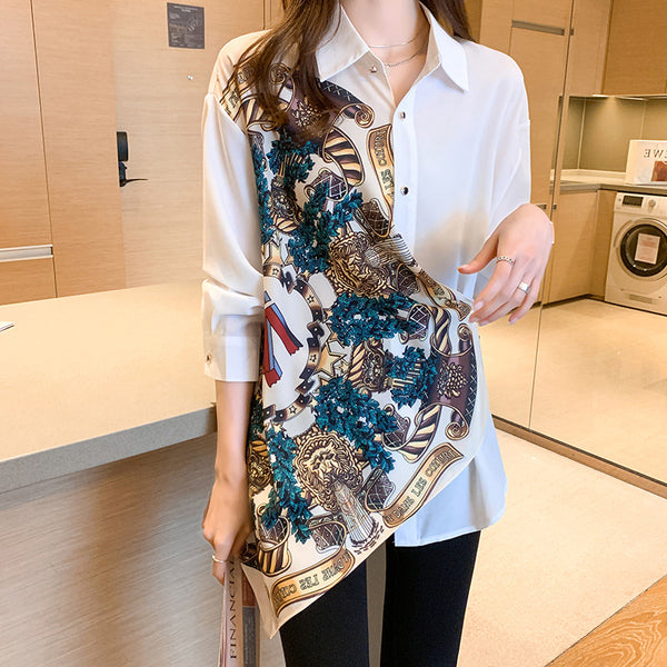 Long-Sleeved Midi Shirt