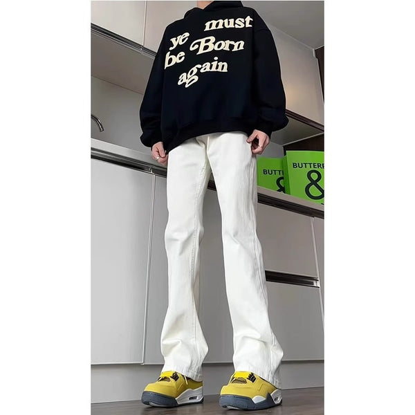 Slightly Flared Faded Jeans