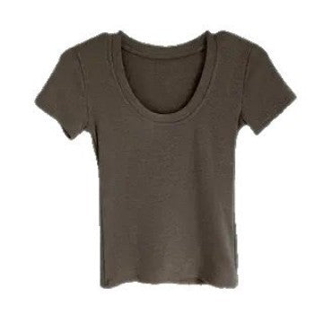 U Collar Short-Sleeved Women's T-Shirts