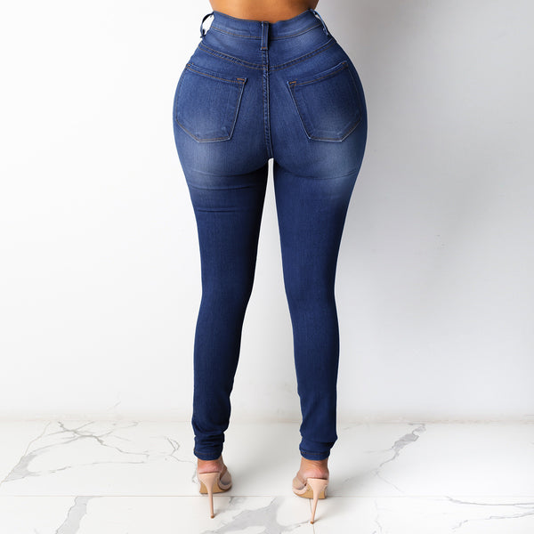 High Waist Body-Hugging Jeans