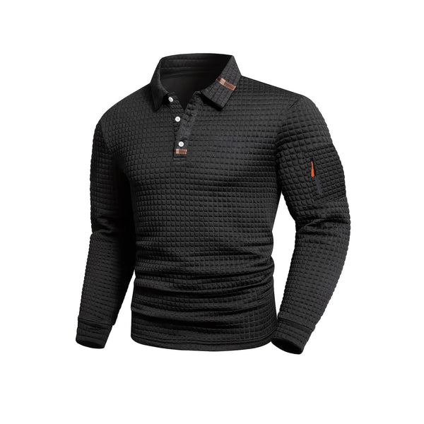Checkerboard Long Sleeve Polo Shirts