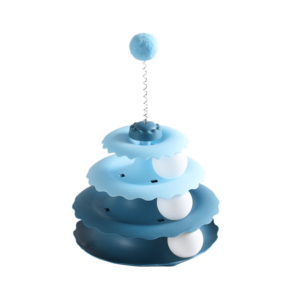 Three-layer Turntable Cat Toy with Balls