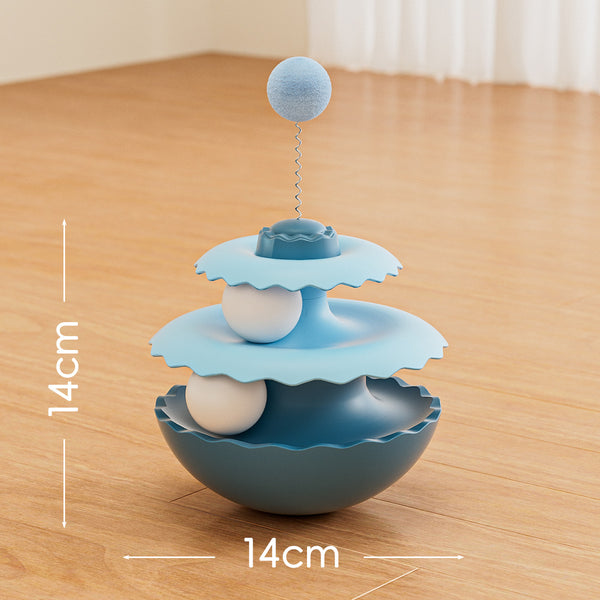 Three-layer Turntable Cat Toy with Balls