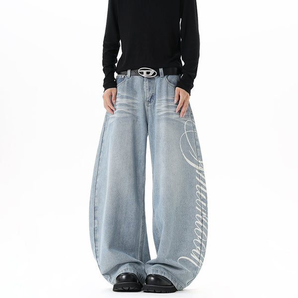 Vintage Washed Straight Leg Jeans