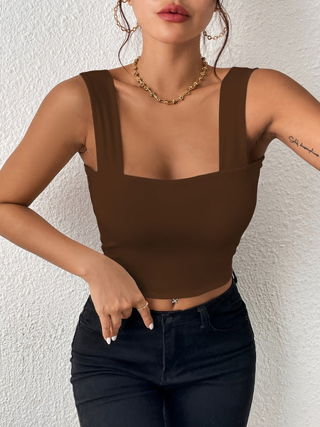 Shoulder Strap Sleeveless Tank Tops