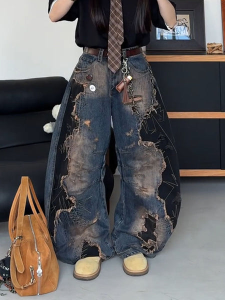 Color-Blocking Patchwork Jeans