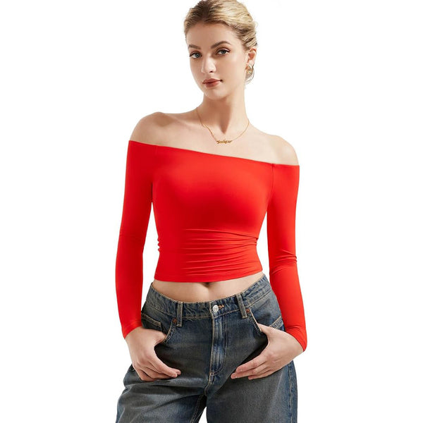 Long Sleeve Off-Shoulder T-shirt