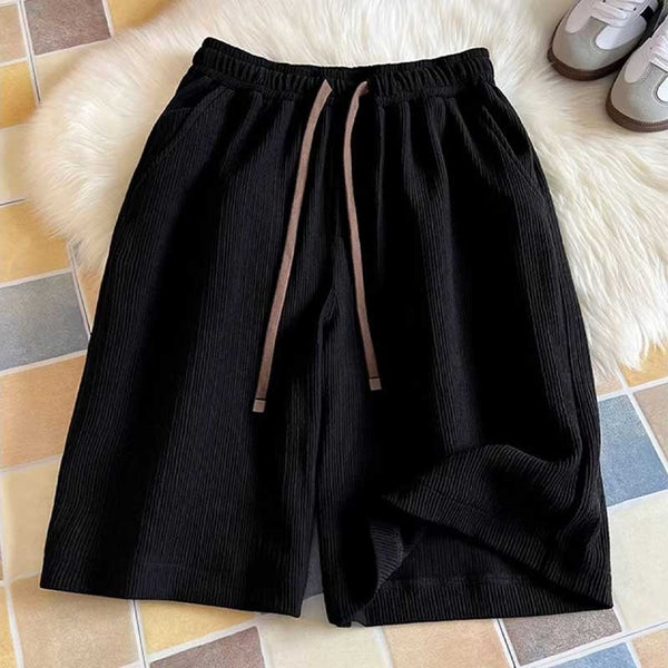 Pleated Ice Silk Mens Shorts
