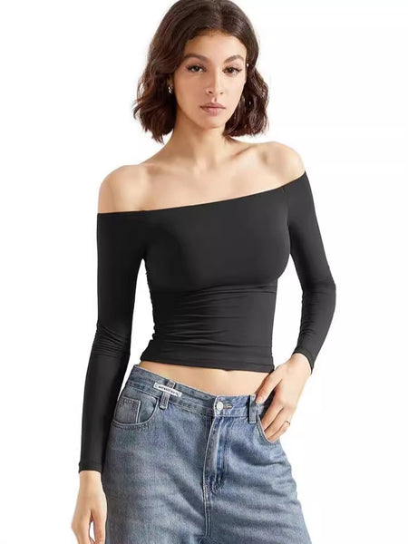 Long Sleeve Off-Shoulder T-shirt
