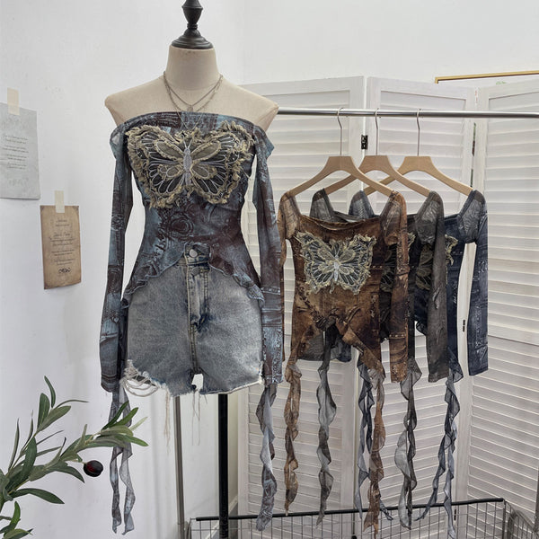 Intricate Butterfly Design Shirt