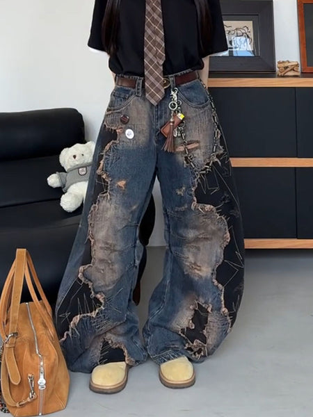Color-Blocking Patchwork Jeans