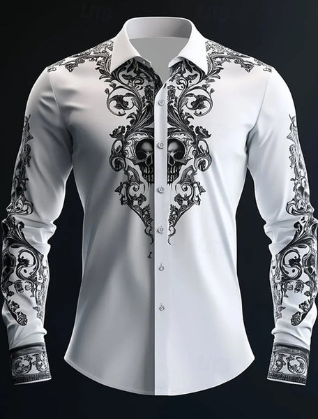 Gothic Print Casual Shirts