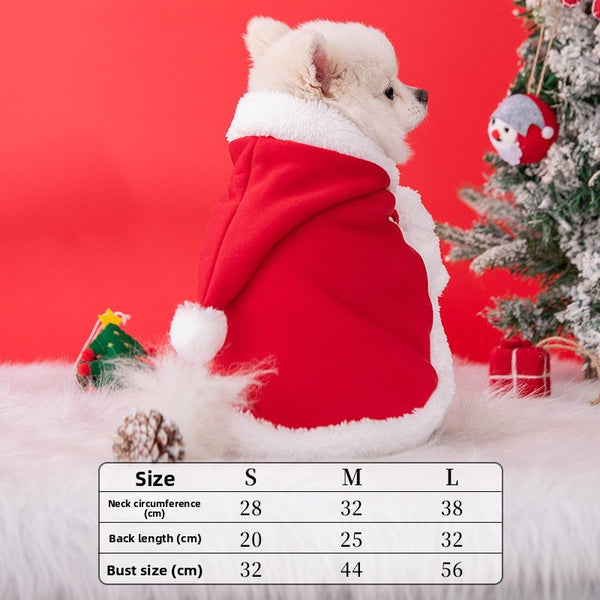 Christmas-Themed Pet Cloak and Hat Set