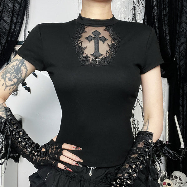 Women's Sexy Cross Print T-Shirt