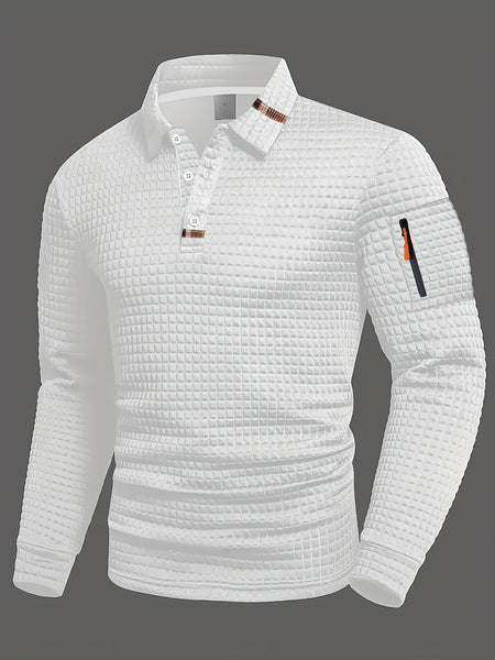 Checkerboard Long Sleeve Polo Shirts