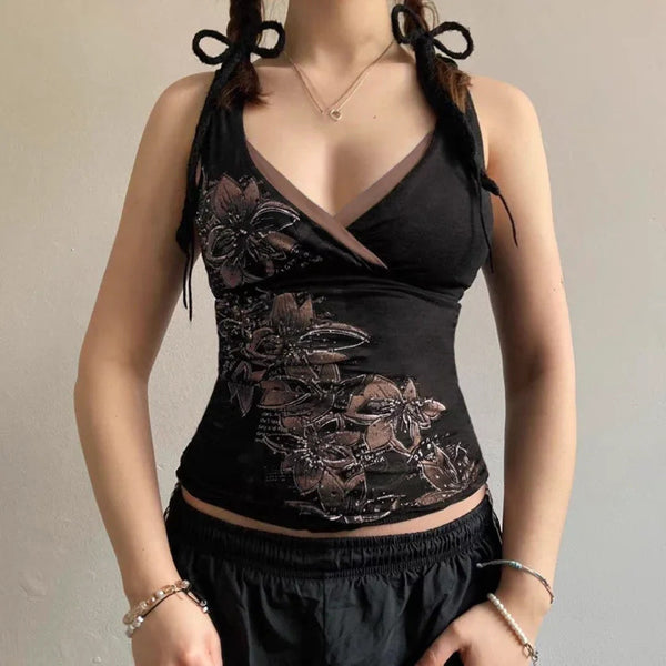Floral-Patterned Tank Top