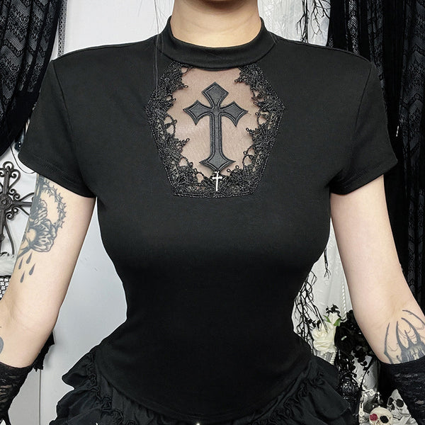 Women's Sexy Cross Print T-Shirt