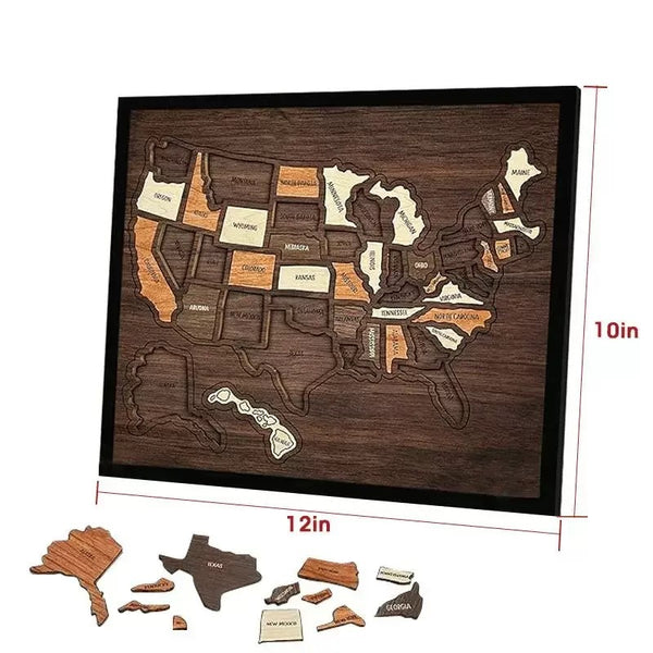 Wooden USA Puzzle Map