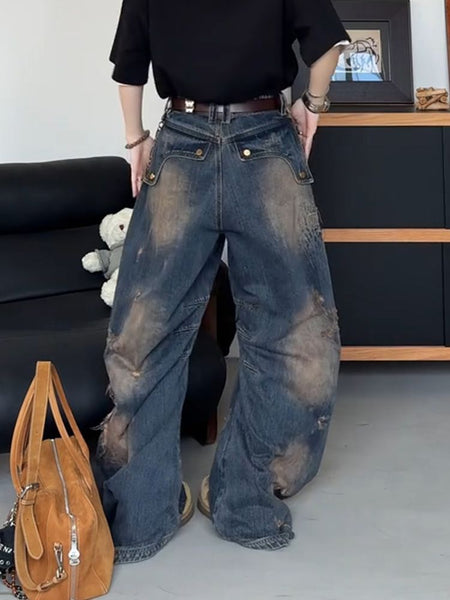 Color-Blocking Patchwork Jeans