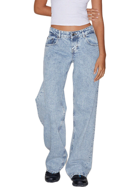 Straight Leg Washed Jeans
