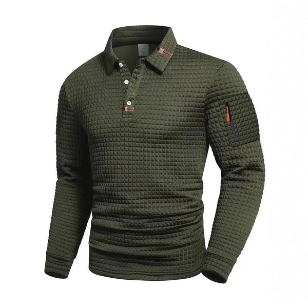 Checkerboard Long Sleeve Polo Shirts