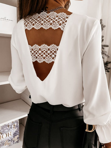 Lace Open-Back Shirt