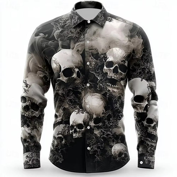 Gothic Print Casual Shirts