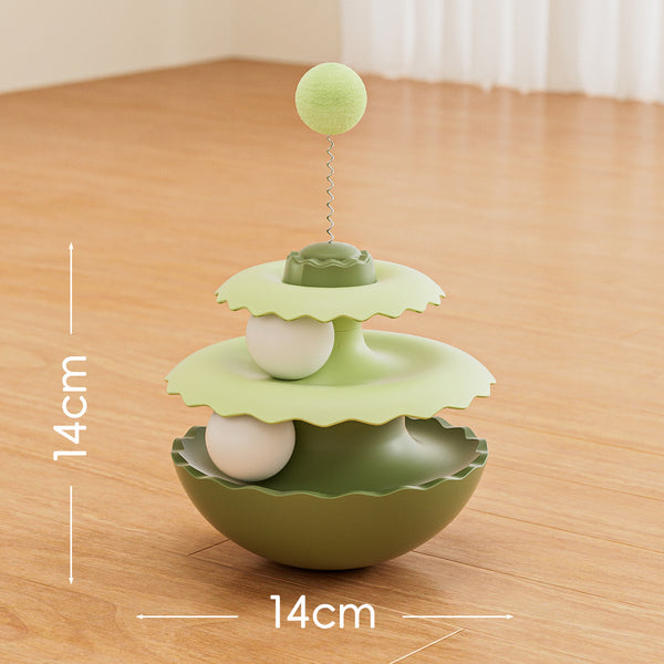 Three-layer Turntable Cat Toy with Balls