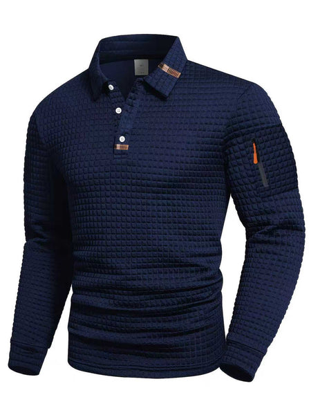 Checkerboard Long Sleeve Polo Shirts