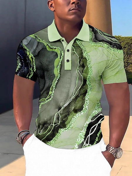 Vibrant 3D Printed Polo Shirts