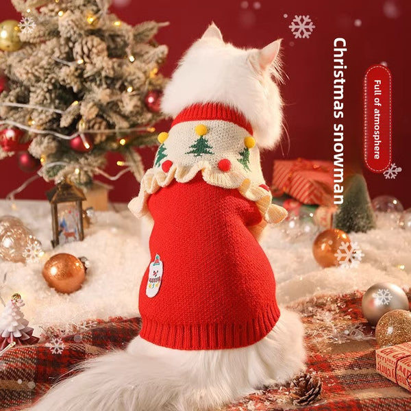 Christmas-Themed  Cat Sweater