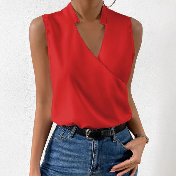 Casual V-Neck Sleeveless Blouse