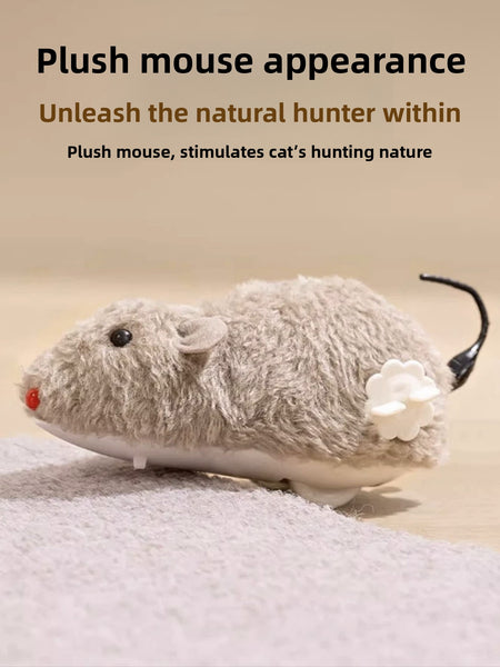 Wind-Up Cat Toy with Moving Mice