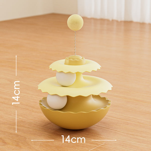 Three-layer Turntable Cat Toy with Balls