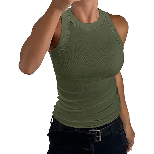 Crewneck Sleeveless Tank Tops