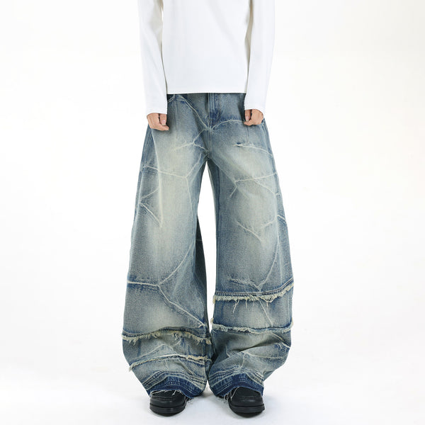 Vintage Wide Leg Denim Trousers