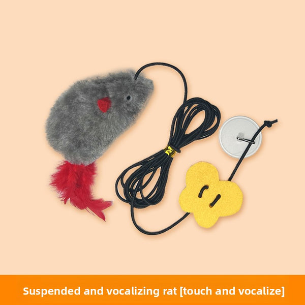 Wind-Up Cat Toy with Moving Mice
