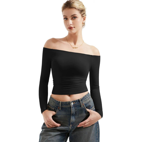 Long Sleeve Off-Shoulder T-shirt