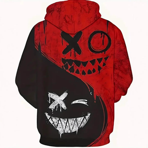 Red and Black 3D Digital Printed Hoodies