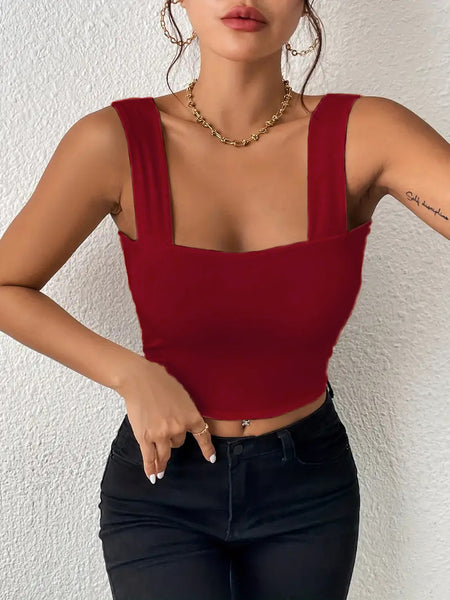 Shoulder Strap Sleeveless Tank Tops