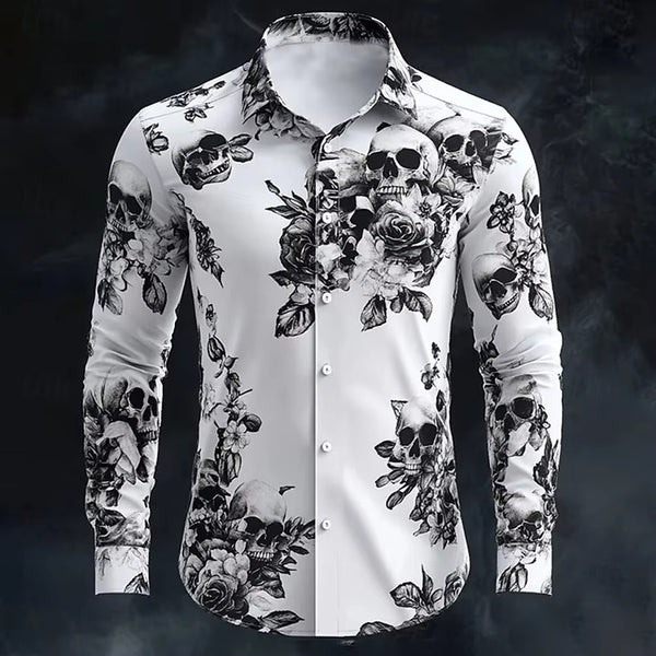 Gothic Print Casual Shirts