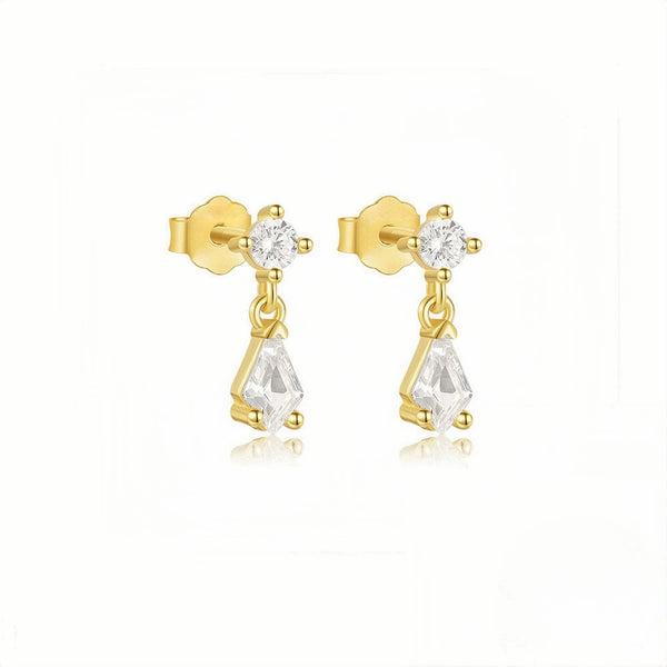 Minimalist Geometric Diamond Earrings