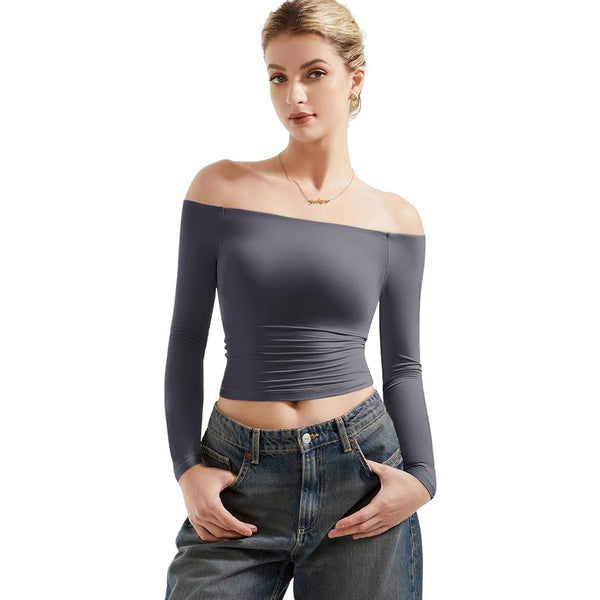 Long Sleeve Off-Shoulder T-shirt