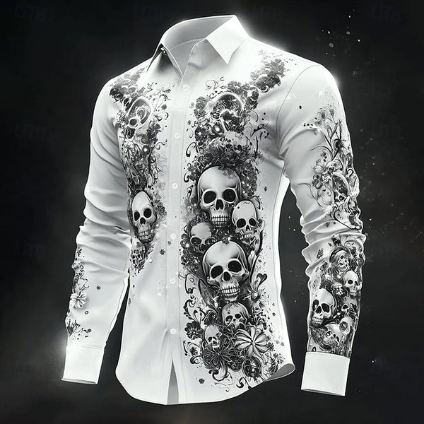 Gothic Print Casual Shirts
